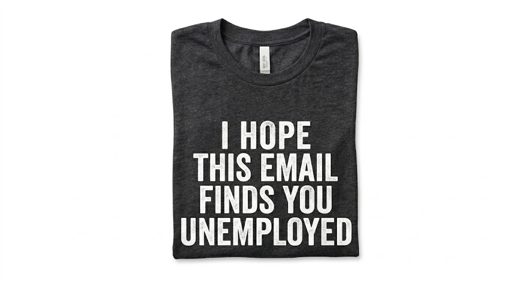 THE 'PER MY LAST EMAIL' TEE flat lay